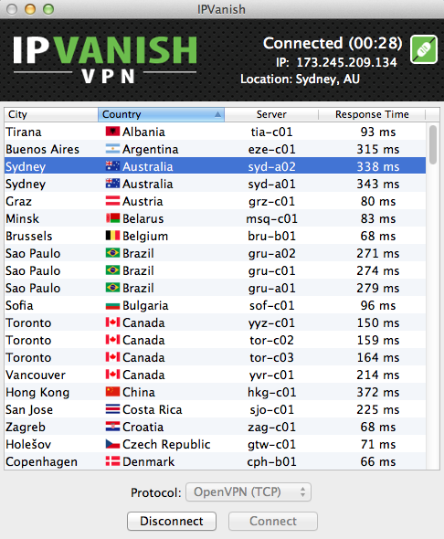 IPVanish OS X Client